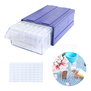 Diamond Painting Storage Stackable Bead Organizer Drawers, with 35 Slots Rectangle Individual Containers, Silicone Funnel and Writable Stickers, Slate Blue, 182x110x60mm(DIAM-PW0010-32A-02)