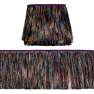 10M Polyester Fringe Ribbon with PET Tassels Trimming, for Costume Accessories, Colorful, 7-7/8 inch(200mm), about 10.94 Yards(10m)/Card(SRIB-WH0011-191)