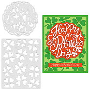 2Pcs 2 Styles Saint Patrick's Day Carbon Steel Cutting Dies Stencils, for DIY Scrapbooking, Photo Album, Decorative Embossing Paper Card, Stainless Steel Color, Clover & Word, Mixed Patterns, 9.7~13.4x9.5~10.4x0.08cm, 1pc/style(DIY-WH0309-734)