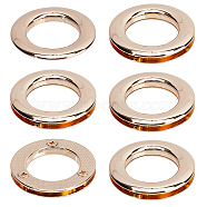 4Pcs Alloy Eyelet Grommets for Bag, Screw-in Style, Round Ring, Bag Loop Handle Connector Rings, Purse Accessories, Light Gold, 4.1x0.55cm, Inner Diameter: 2.55cm(FIND-GF0003-23LG)