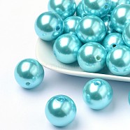 ABS Plastic Imitation Pearl Round Beads, Cyan, 20mm, Hole: 2.5mm, about 120pcs/500g(SACR-S074-20mm-A33)