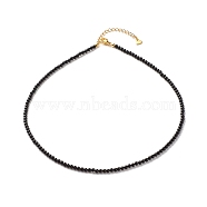 Natural Black Agate Beaded Necklaces for Women, with 304 Stainless Steel Lobster Claw Clasps, Round, 18.31 inch(46.5cm), Beads: 2.5~3.5mm(NJEW-JN03789-06)
