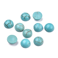 Synthetic Turquoise Cabochons, Half Round, 6x3~3.5mm(G-P393-R70-6MM)