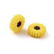 Silicone Beads, Daisy, Gold, 19.5x7.5mm, Hole: 1.6mm(SIL-WH0009-03D)