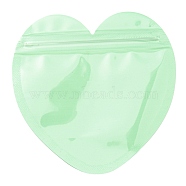Heart Shaped Plastic Packaging Yinyang Zip Lock Bags, Top Self Seal Pouches, Light Green, 10x10x0.15cm, Unilateral Thickness: 2.5 Mil(0.065mm)(OPP-D003-02D)
