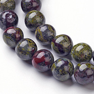 Natural Dragon Blood Jasper Beads Strands, Round, 6mm, Hole: 1mm, about 61pcs/strand, 15.5 inch(G-G957-24-6mm)