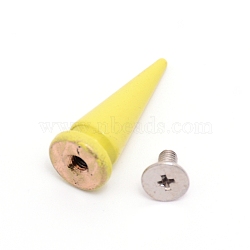 Zinc Alloy Rivets, with Iron Screw, Cone, Yellow, 25x10mm(PALLOY-WH0079-53I)