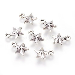 CCB Plastic Charms, Star, Antique Silver, 14.5x11.5x5mm, Hole: 2mm(CCB-P005-081AS)