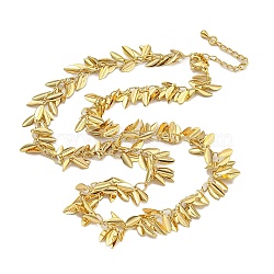 Rack Plating Brass Leaf Tassel Necklaces for Women, Cadmium Free & Lead Free, Long-Lasting Plated, Real 18K Gold Plated, 18.50 inch(47cm)(NJEW-C059-29G)