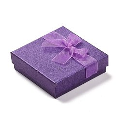 Valentines Day Gifts Boxes Packages Cardboard Bracelet Boxes, Purple, 9x9x2.7cm(BC148-04)