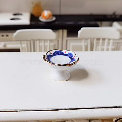 Porcelain Miniature Fruit Tray Ornaments, Micro Landscape Garden Dollhouse Accessories, Pretending Prop Decorations, Medium Blue, 26x17mm(PORC-PW0001-057B)