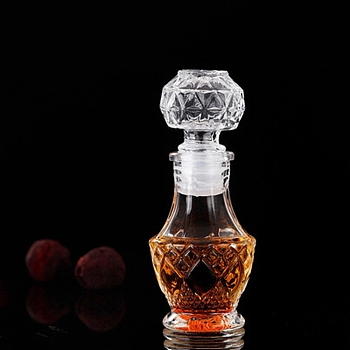 Creative Glass Mini Liquor Bottle, Transparent Thickened Miniature Glass Empty Wine Bottle, Clear, 5x11.8cm, Capacity: 50ml(1.69fl. oz)