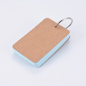 Kraft Loose-leaf Note Book Paper, Binder Ring Easy Flip Flash Cards Study Memo Pads, Light Blue, 88x54x19mm, about 50sheet/pc