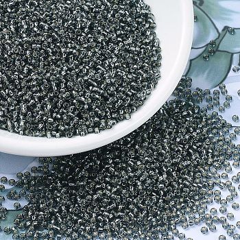 MIYUKI Round Rocailles Beads, Japanese Seed Beads, 11/0, (RR21) Silverlined Gray, 2x1.3mm, Hole: 0.8mm, about 1111pcs/10g