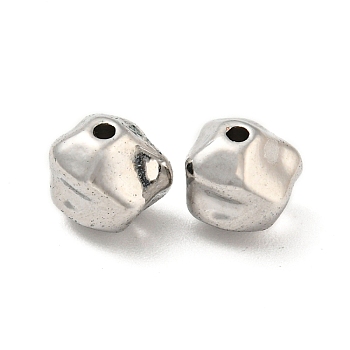 Alloy Beads, Long-Lasting Plated, Lead Free & Cadmium Free & Nickel Free, Platinum, 7x7.5x7mm, Hole: 1.2mm