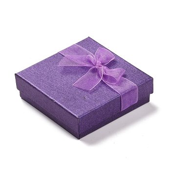 Valentines Day Gifts Boxes Packages Cardboard Bracelet Boxes, Purple, 9x9x2.7cm