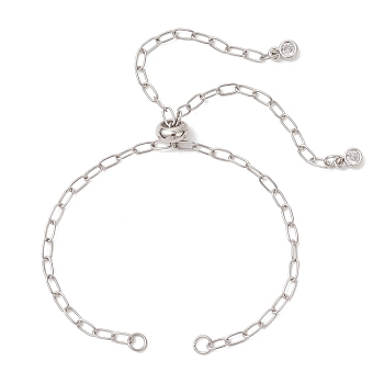 2.5MM 304 Stainless Steel Paperclip Chain Slider Bracelet Making, Non-Tarnish, Stainless Steel Color, 9.45 inch(24cm)