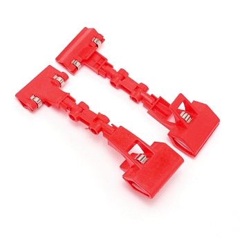 Plastic Pop Sign Card Display Clip Price Tags, with Iron Holder, Red, 185x52x38mm