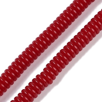 Resin Beads Strands, Imitation Gemstone, Rondelle, Dark Red, 6x2mm, Hole: 1.5mm, about 190pcs/strand, 14.96''(38cm)