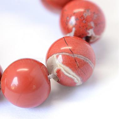 Jaspe rouge naturel brins de perles rondes(G-E334-6mm-27)-4