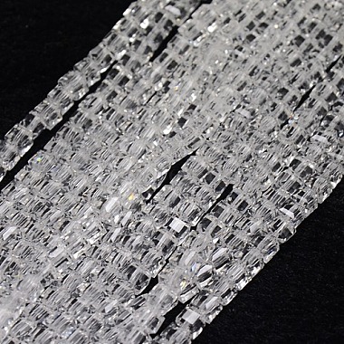 3mm Clear Square Glass Beads