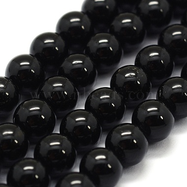Natural Black Tourmaline Beads Strands(G-G763-01-8mm-A)-1
