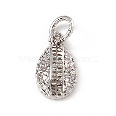 Platinum Clear Egg Brass+Cubic Zirconia Charms