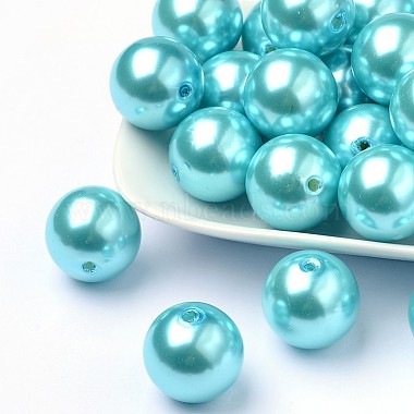 20mm Cyan Round Acrylic Beads