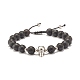Adjustable Skull Braided Bead Bracelets(BJEW-JB07497-01)-1