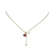 Alloy Enamel Rose with Butterfly Lariat Necklaces with 304 Stainless Steel Chains(NJEW-JN04321)-4
