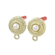 Rack Plating Golden Alloy with ABS Pearl Stud Earring Findings(EJEW-B036-03G-12)-1