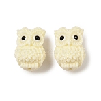 Dyed Synthetic Coral Carved Beads, Owl, White, 17.5x13x11.5mm, Hole: 1.4mm(CORA-Z001-02)