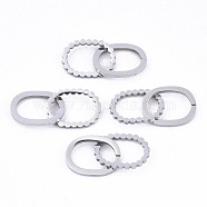 201 Stainless Steel Linking Rings, Quick Link Connectors, Laser Cut, Oval, Stainless Steel Color, 12x9x1mm, Inner Diameter: 6x9mm, about 2pcs/set(STAS-N091-131)