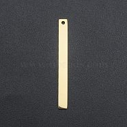 201 Stainless Steel Pendants, Laser Cut, Bar/Rectangle, Real 18K Gold Plated, 40x4x1mm, Hole: 1.6mm(STAS-N090-LA142-40)