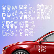 Plastic Reflective Vinyl Car Stickers, Waterproof Decals for Vehicle Decoration, Human, 148x155mm(STIC-WH0036-012)