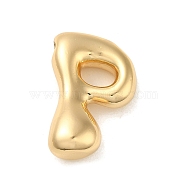 Brass Pendant, Real 18K Gold Plated, Letter P, 23.5x15x7mm, Hole: 2.7x2.3mm(KK-O145-01P-G)