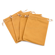 Rectangle Velvet Pouches, Gift Bags, Goldenrod, 12x10cm(TP-R002-10x12-11)