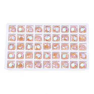Glass Rhinestone Cabochons, Nail Art Decoration Accessories, Faceted, Square, Wheat, 10x10x5mm(MRMJ-N029-02A-06)