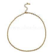 304 Stainless Steel Boston Link Chain Necklace, Real 18K Gold Plated, 16~16-1/8 inch(40.8~41cm)(BJEW-B072-05G)