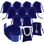 60Pcs Rectangle Velvet Drawstring Pouches, Candy Gift Bags Christmas Party Wedding Favors Bags, Dark Blue, 7x5cm(TP-NB0001-66C)