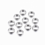 Non-Tarnish 304 Stainless Steel Spacer Beads, Ring, Stainless Steel Color, 6x2mm, Hole: 4mm(X-STAS-H376-53)