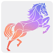 PET Hollow Out Drawing Painting Stencils, for DIY Scrapbook, Photo Album, Horse Pattern, 30x30cm(DIY-WH0391-0285)