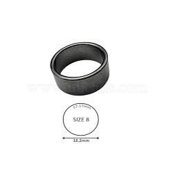 Synthetic Hematite Plain Band Rings, Inner Diameter: 18.2mm(BK4832-3)