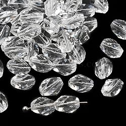 K9 Glass, Imitation Austrian Crystal Beads, Grade AAA, Faceted, Bicone, Clear, 6x8mm, Hole: 0.7~0.9mm(SWAR-F077-9x6mm-01)