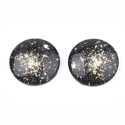 Starry Sky Pattern Printed Glass Cabochons, Half Round/Dome, Colorful, 25x6~6.5mm(GGLA-N004-25mm-D82)