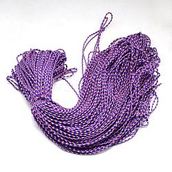 Polyester & Spandex Cord Ropes, 1 Inner Core, Medium Blue, 2mm, about 109.36 yards(100m)/bundle(RCP-R007-302)