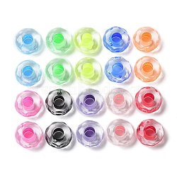 Transparent Acrylic European Beads, Large Hole Beads, Rondelle, Mixed Color, 15x8mm, Hole: 5.6mm(MACR-D082-05)