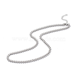 304 Stainless Steel Cobs Chain Necklace for Men Women, Stainless Steel Color, 18.03 inch(45.8cm)(STAS-B039-09P)