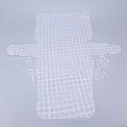 Plastic Mesh Canvas Sheets, for Embroidery, Acrylic Yarn Crafting, Knit and Crochet Projects, Flower & Heart & Leaf, White, 50.6x53.8x0.15mm, Hole: 4x4mm, Leaf: 29.8x20x1.2mm, Heart: 32x33x1.2mm, Flowers: 51x52x1.2mm and 61x62x1.2mm(DIY-M007-06)
