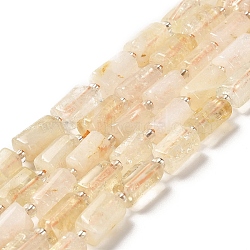 Natural Citrine Beads Strands, with Seed Beads, Faceted, Column, 8.5~11x5.5~6.5mm, Hole: 1mm, about 14~15pcs/strand, 7.48''(19cm)(G-N327-06-16)